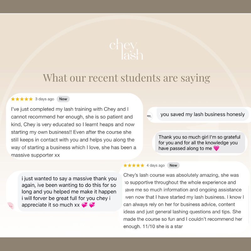 Chey Lash 1:1 In Person Training | Classic, Hybrid & Volume Lash Extensions
